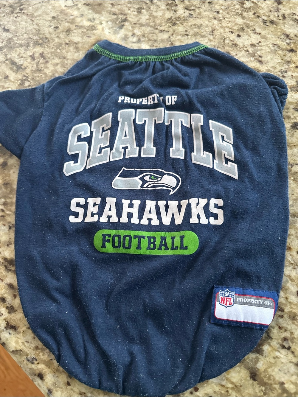 NFL Seattle Seahawks Dog Pet T-Shirt Jersey Blue Green Small